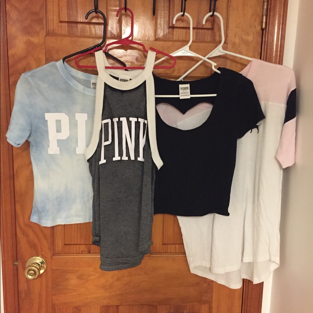 PINK Crop tank shirts